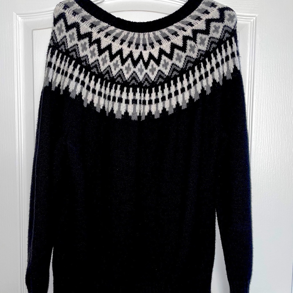 Black and white knit sweater